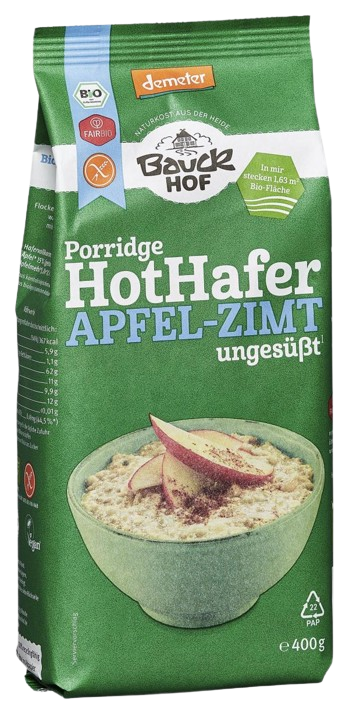 Hot Hafer Apfel Zimt Porridge - Bauckhof