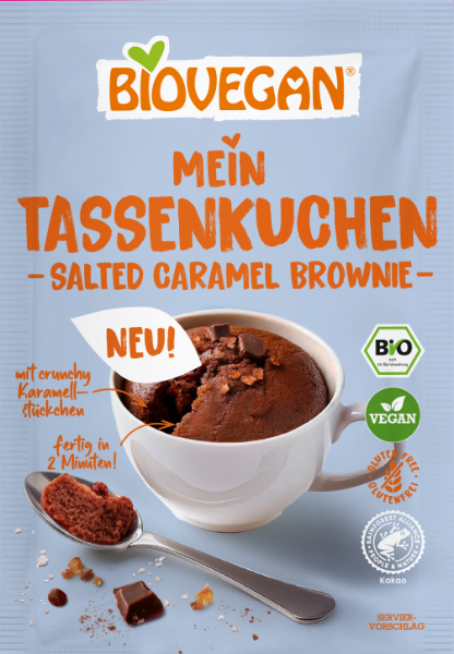 Tassenkuchen Salted Caramel Brownie- Biovegan