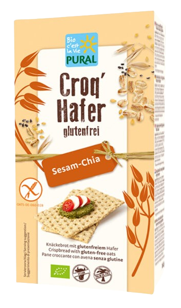 Croq`Hafer Sesam Chia glutenfrei Knäcke - Pural